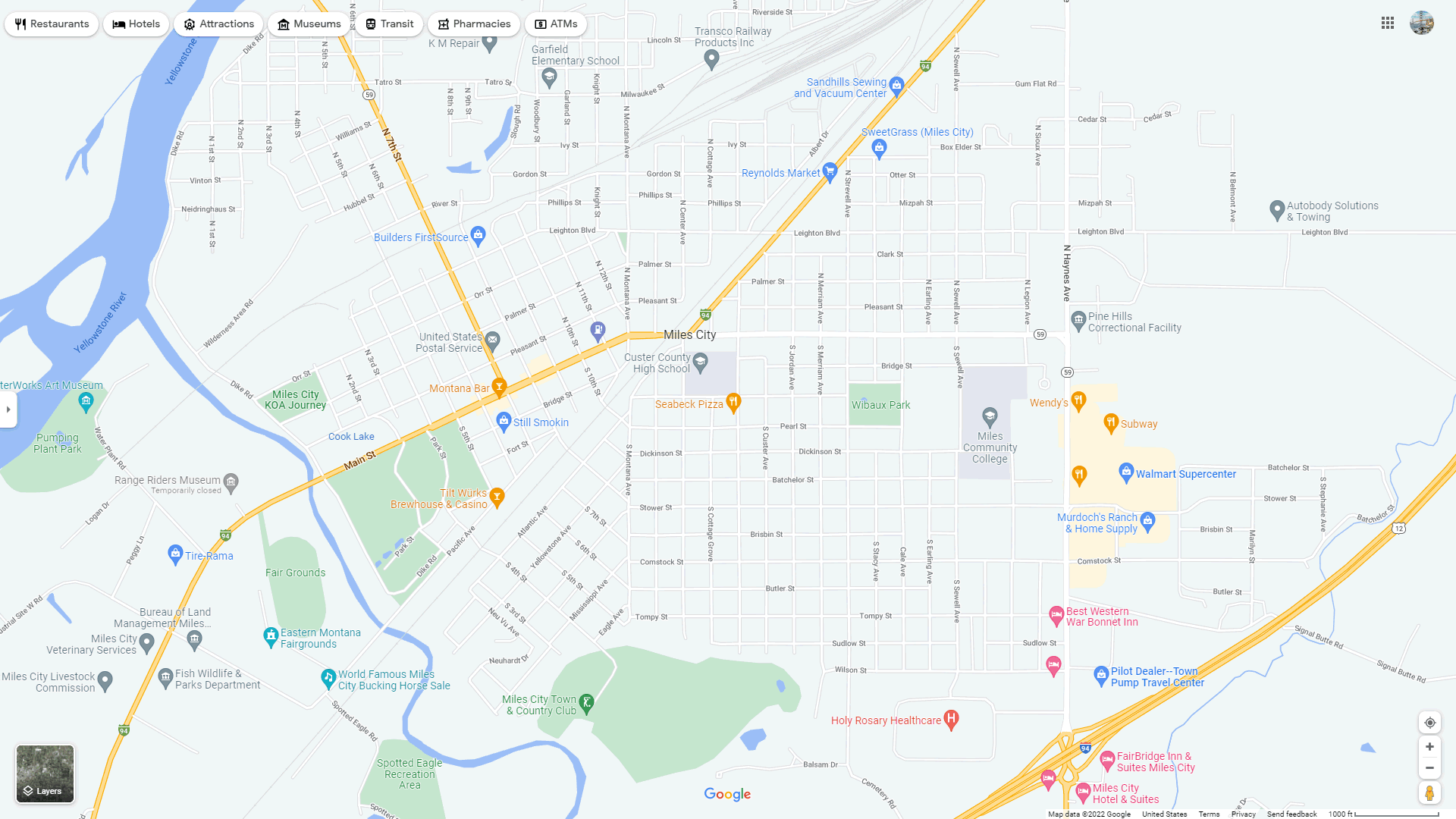 Miles City map